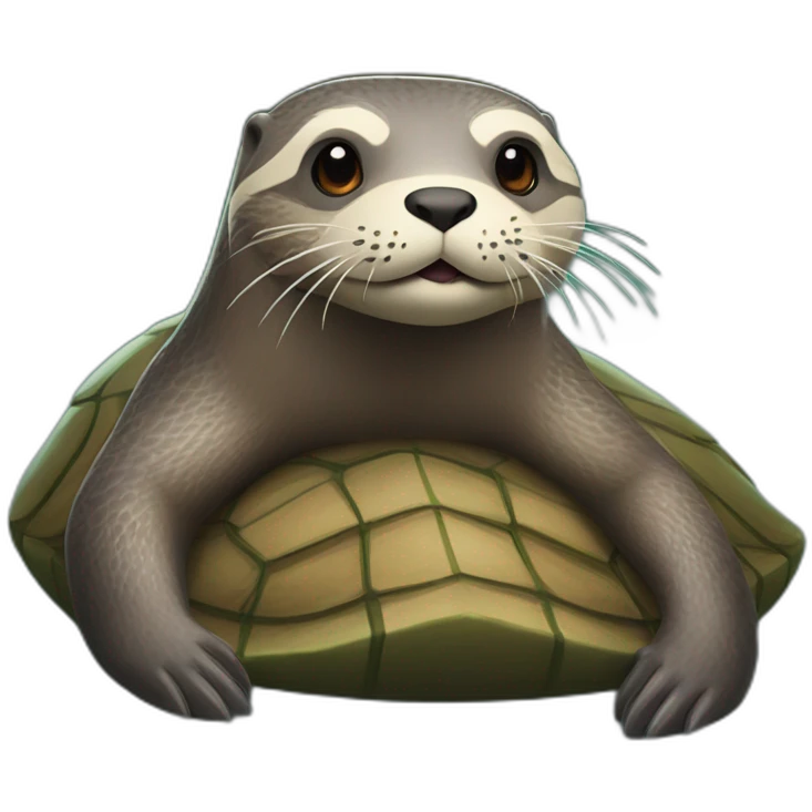 Loutre sur tortue emoji