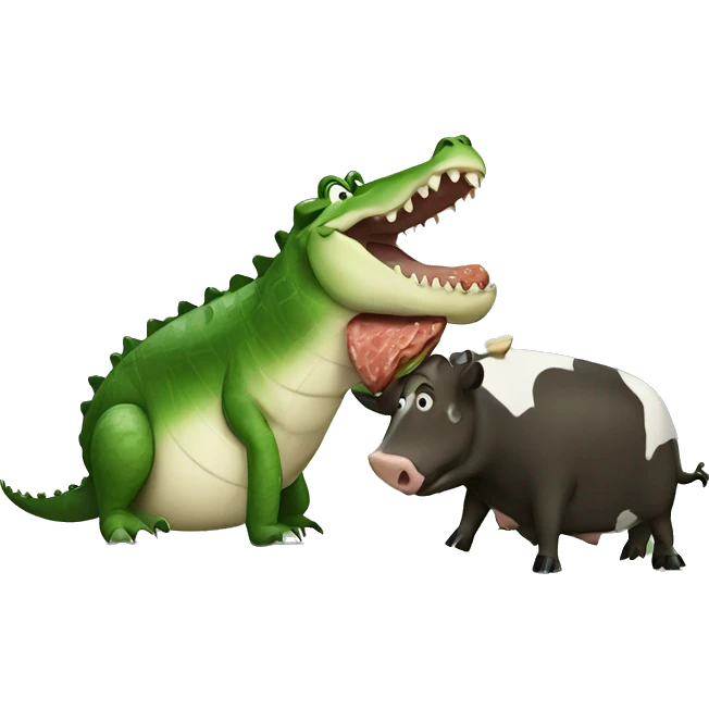 Crocodile eating a cow  emoji