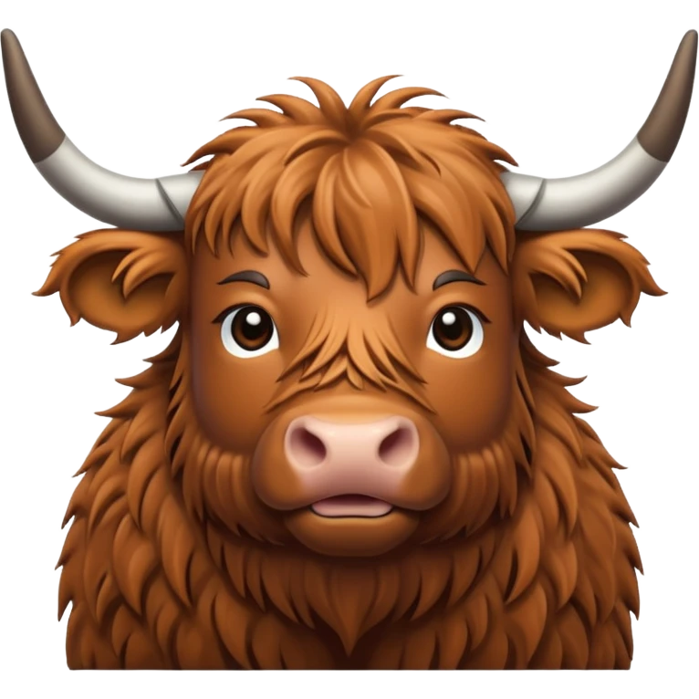  line art highland cow emoji