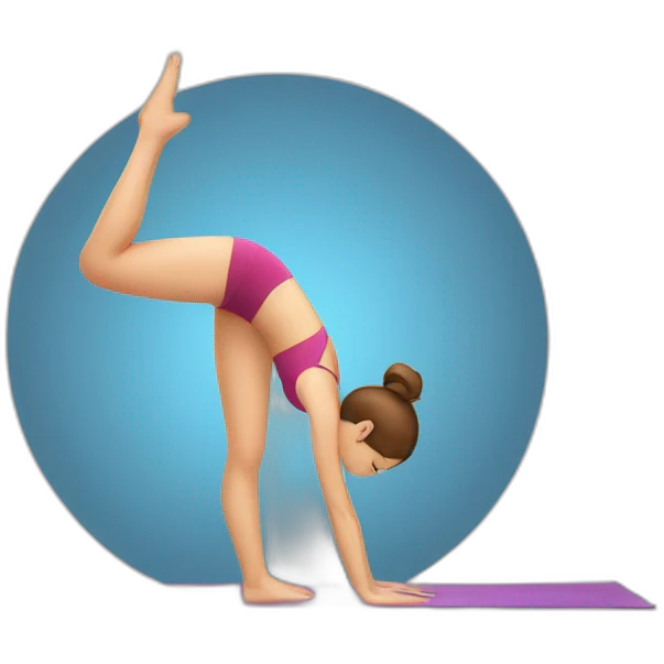 yoga girl with stretching  yoga belt  emoji
