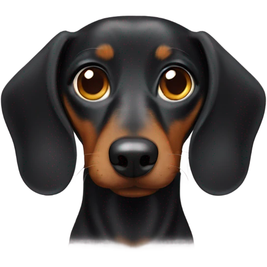 Blind black dachshund emoji