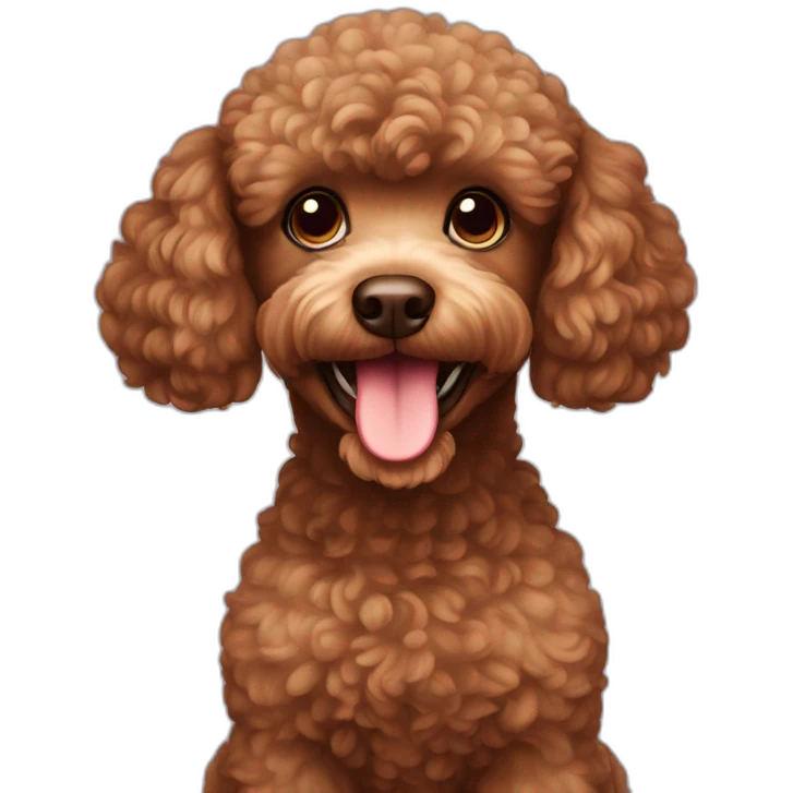 brown- mini poodle - smile emoji