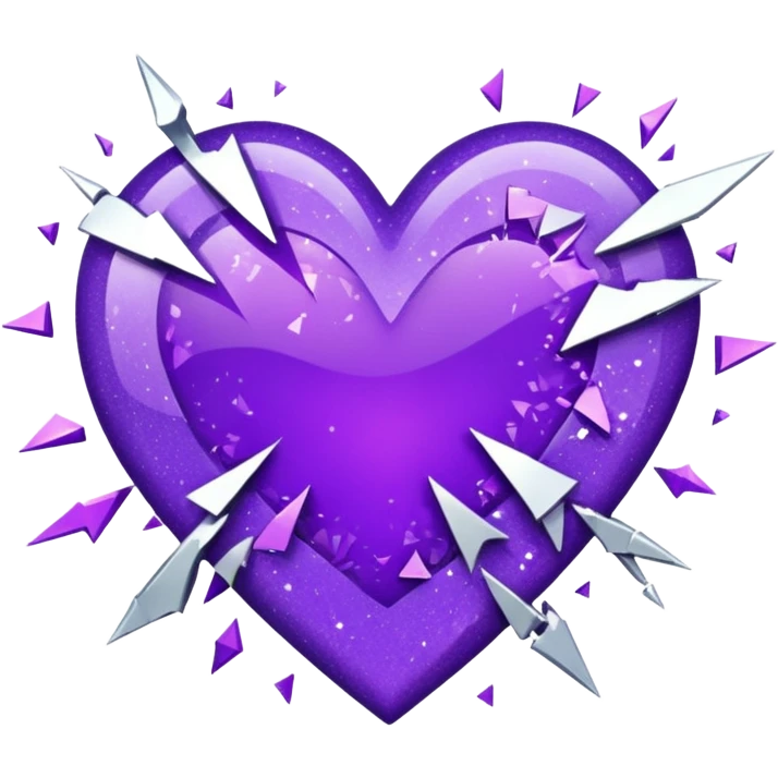 glitterpurple broken heart emoji