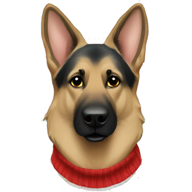 german shepherd wearing a christmas sweater  emoji