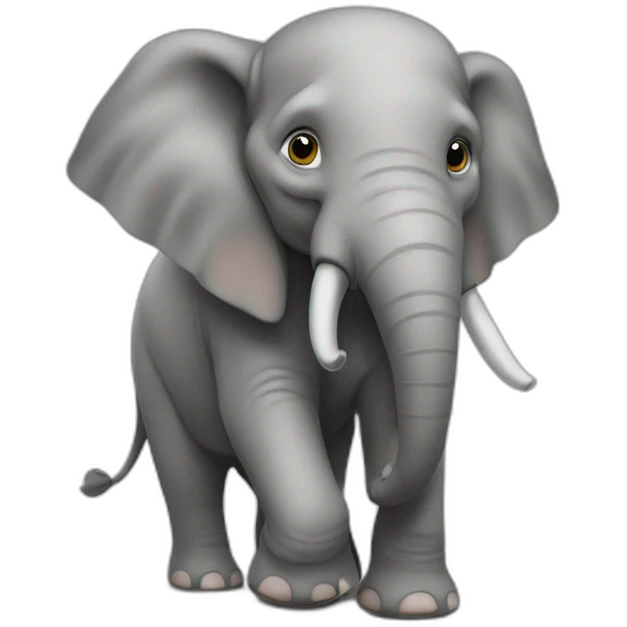 Un éléphant tout nu emoji