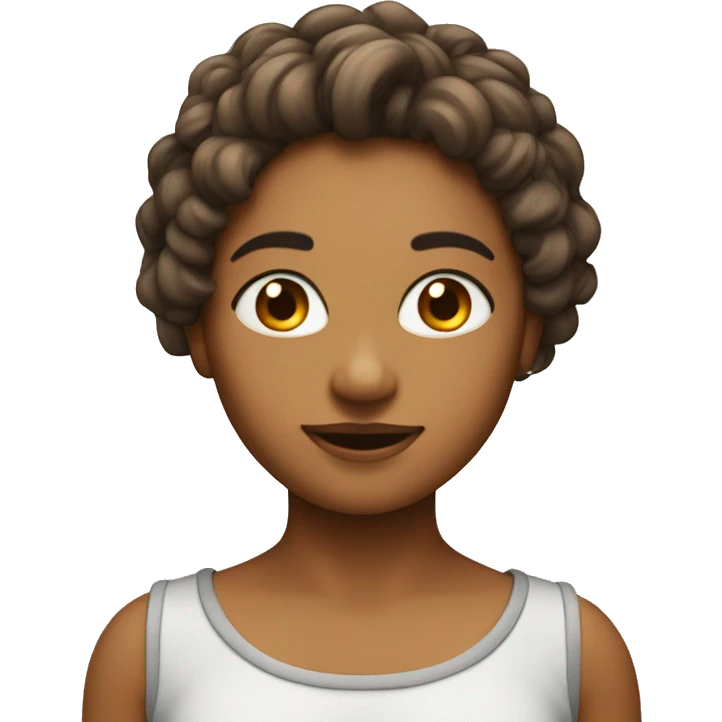 Ragazza mora con capelli lisci emoji