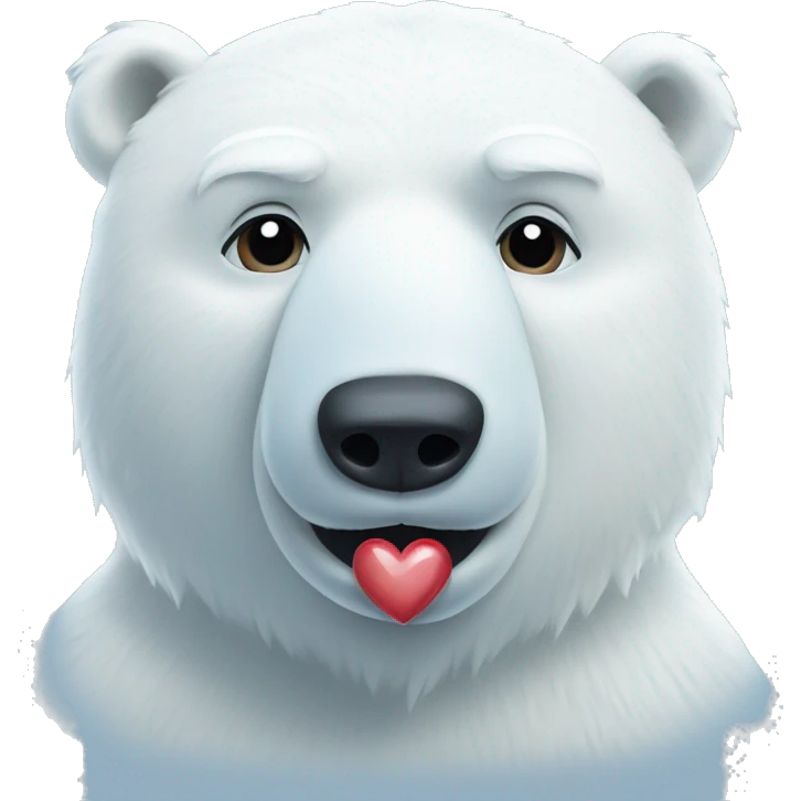 polar bear with a heart emoji