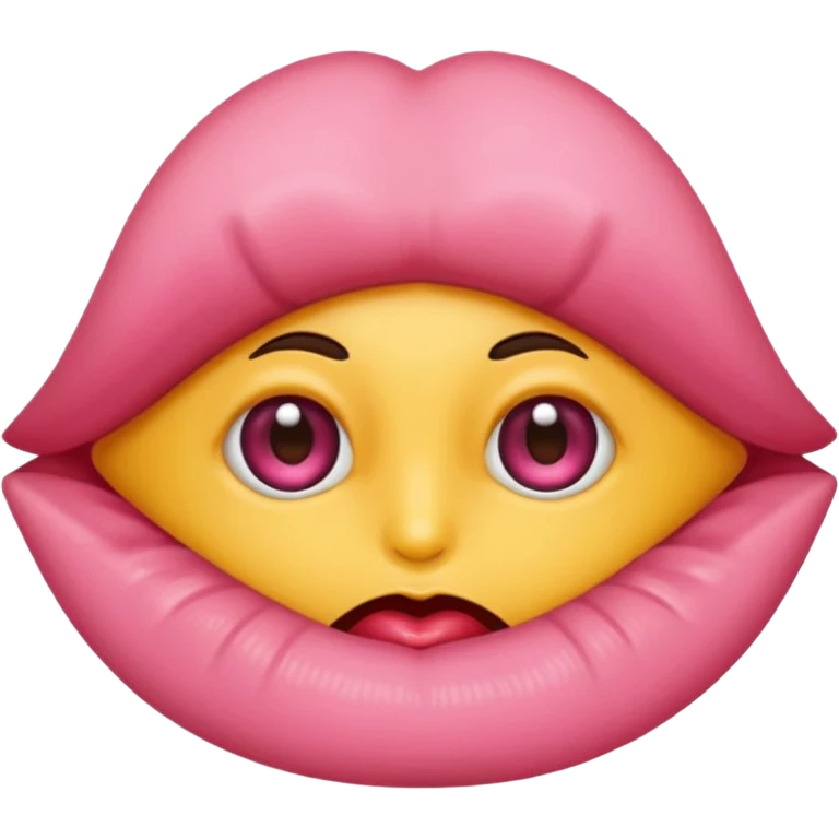 Je voudrais un emoji, yeux légèrement plissés, bouche qui fait une bise serrée avec des petits plis autour des lèvres emoji