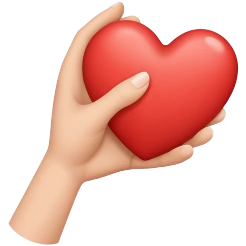 Hand holding a heart  emoji