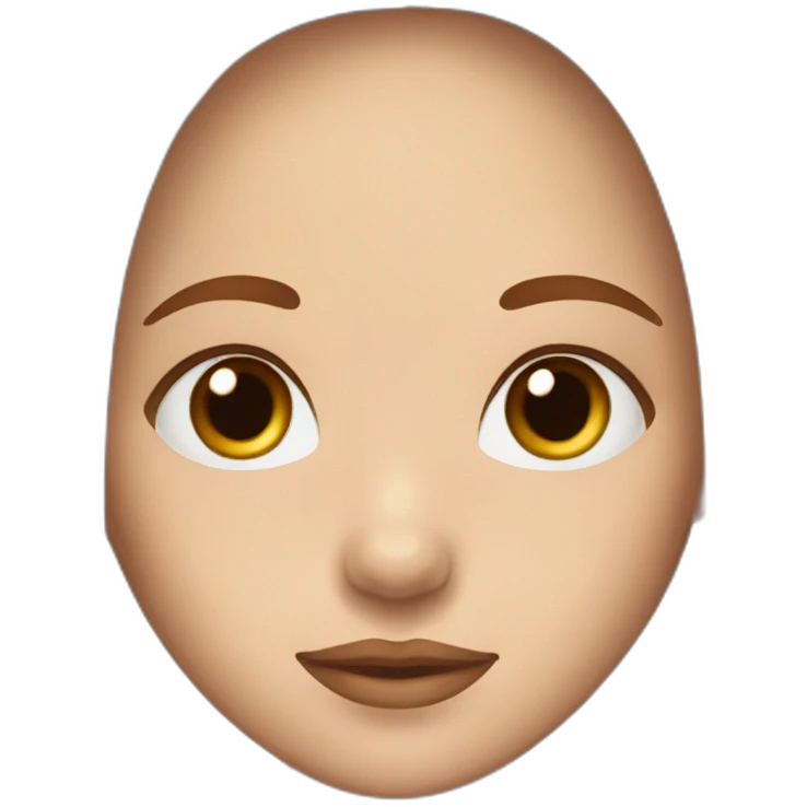 Girl with brown eyes and long straight dark red hairs emoji