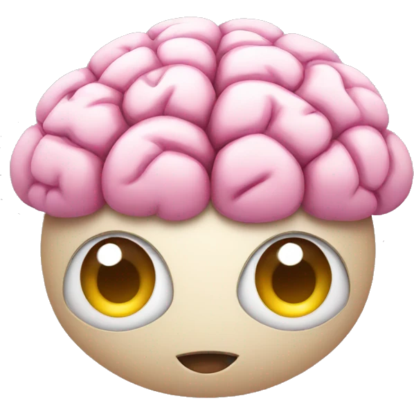 Cute brain with eyes and mouth emoji