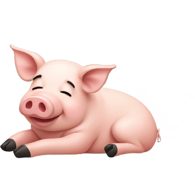 pig lying on bed emoji