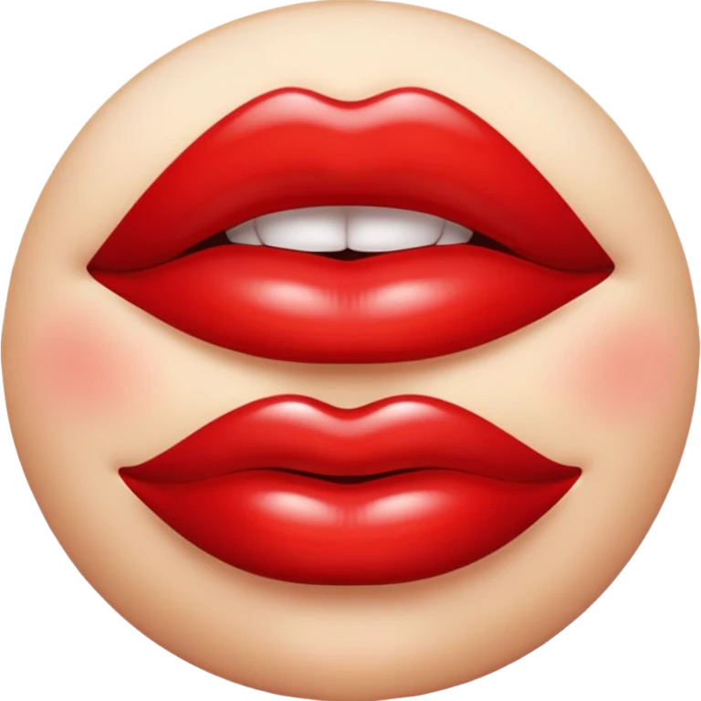 red shiny glossy lips mouth emoji