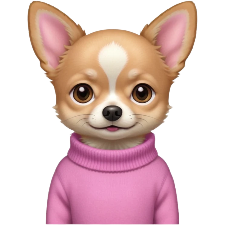 chihuahua with a pink sweater emoji
