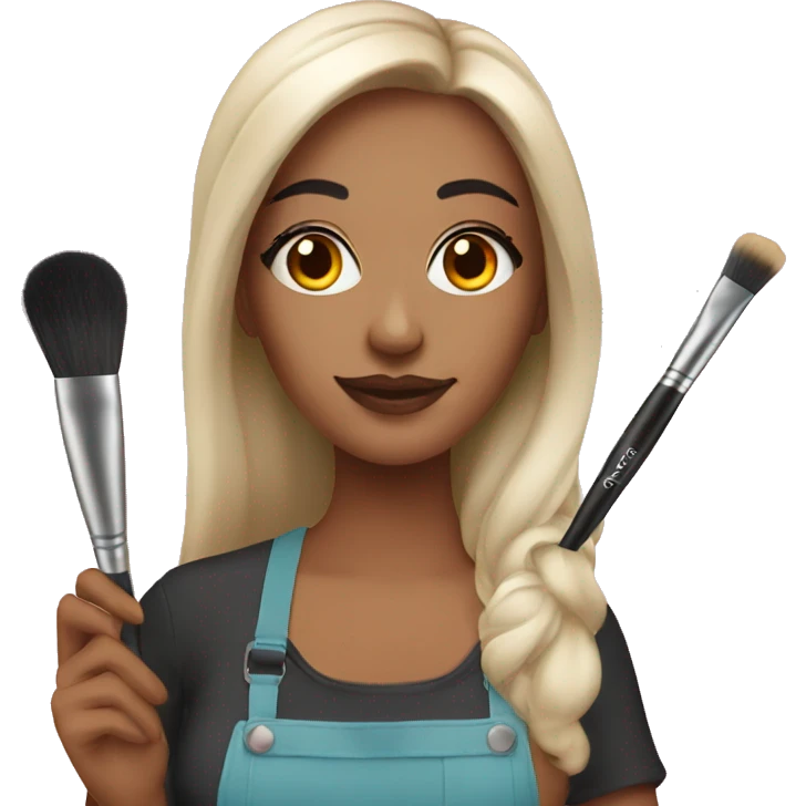 Make makeup artist holding makeup brush emoji
