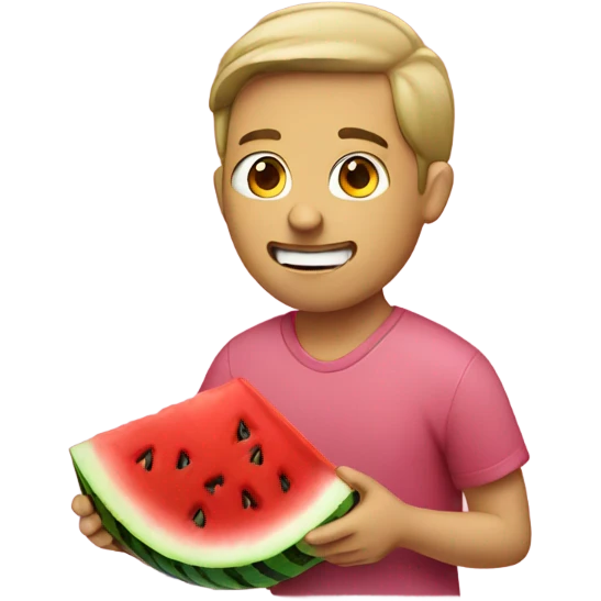 A person eating watermelon  emoji