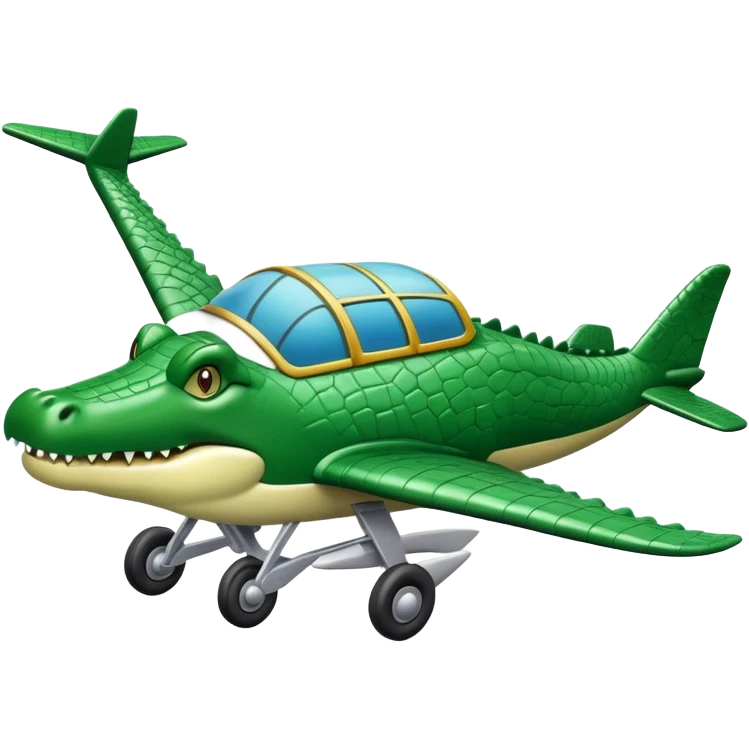 crocodile flying an airplane emoji
