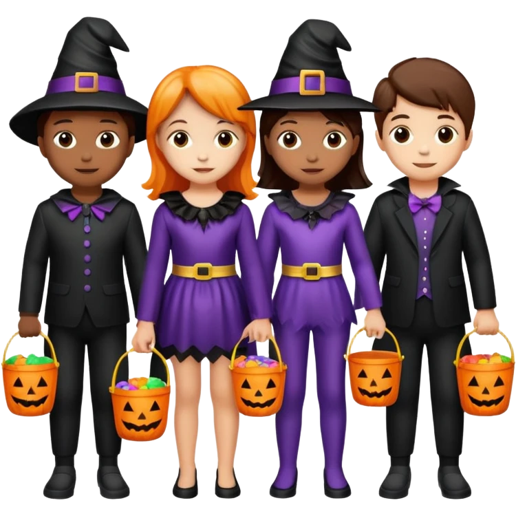 Kids trick or treating emoji