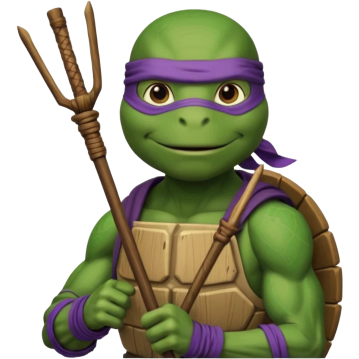 Donatello from Teenage Mutant Ninja Turtles, holding a bo staff emoji