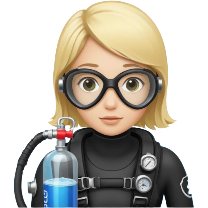 scuba diving girl blonde with oxygen tank emoji
