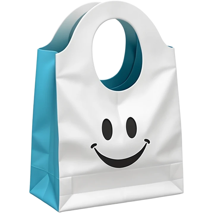 Lululemon shopping bag that has like a droopy upside down u emoji