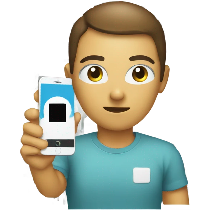 human scanning a qr code with a phone emoji