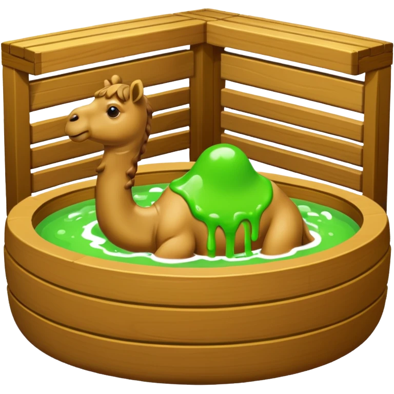 Camel in sauna slime green emoji
