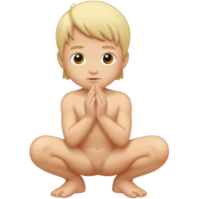 naked kid squatting emoji