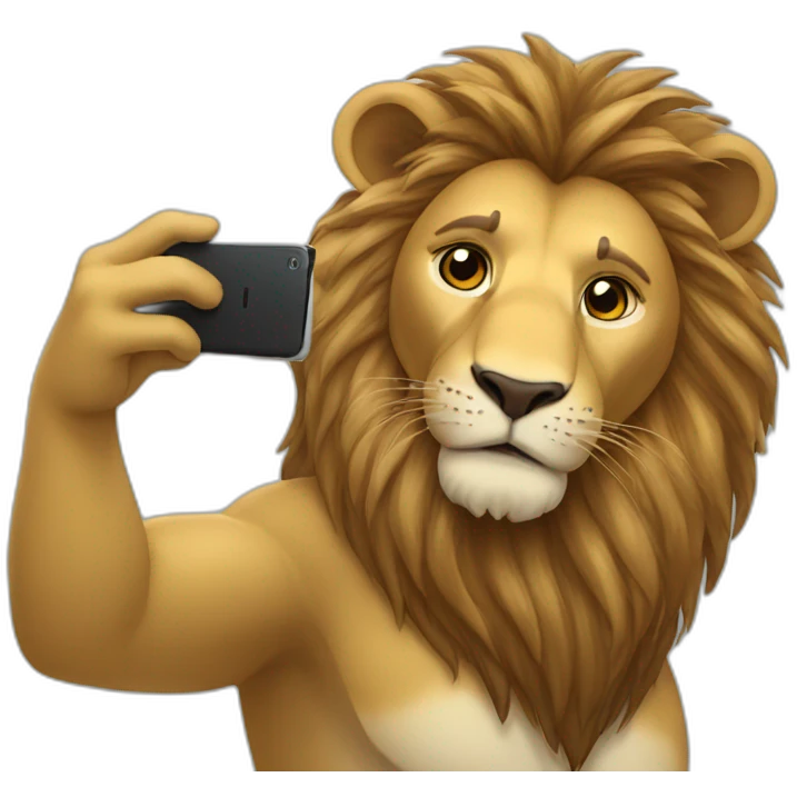 Lion taking a selfie emoji