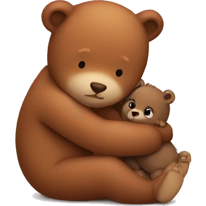 baby cuddling with bear emoji