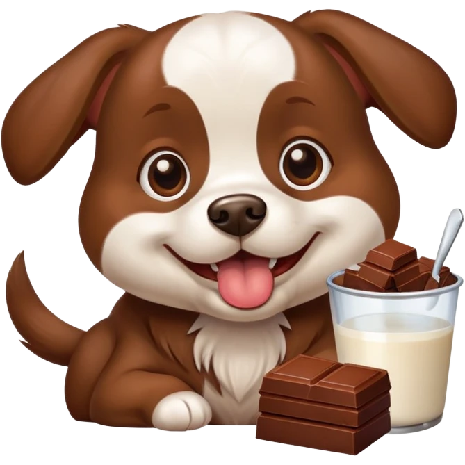 Dog eating chocolate emoji