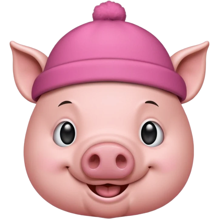 Pig wearing crap emoji hat emoji