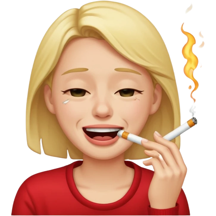 crying while laughing with cigarette emoji