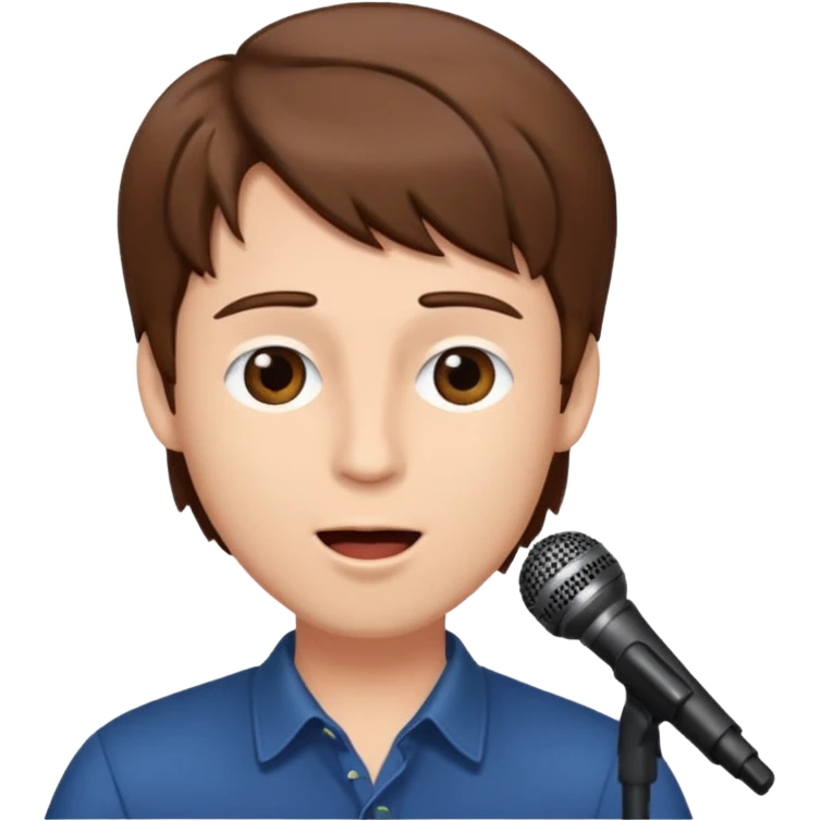 A man with brow hair singing. emoji