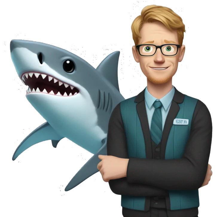 hank green in a shark costume saying thank you  emoji