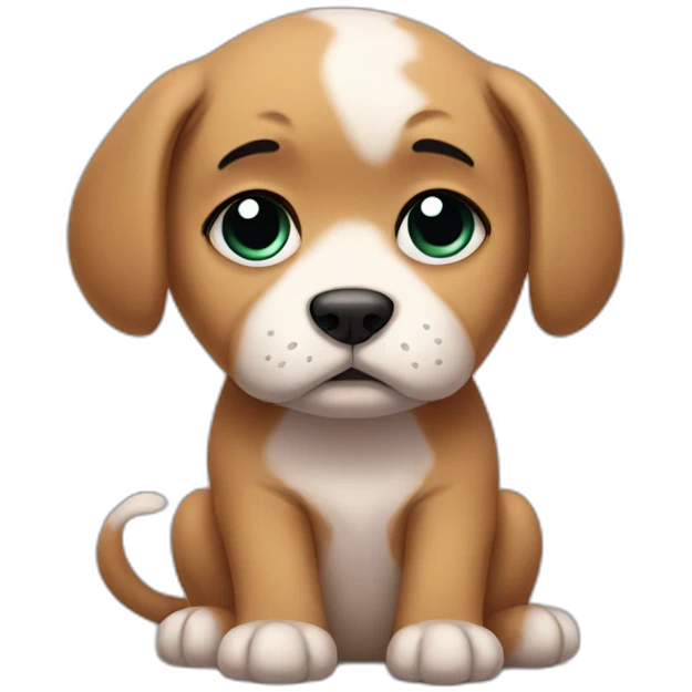 sad puppy with tears emoji
