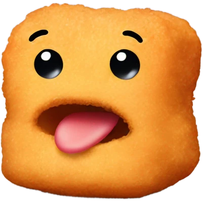 a chicken nugget with a face emoji