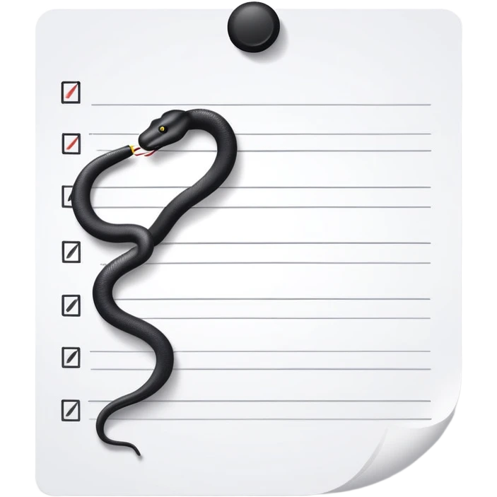 long curling to-do list paper looping up and down like a snake with tiny checkboxes fading into distance emoji
