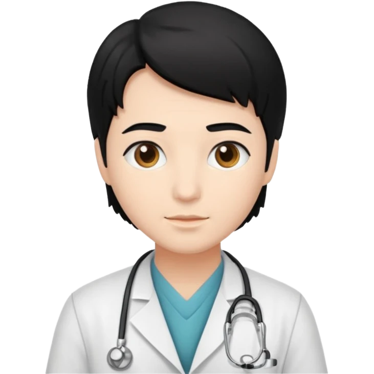 doctor black hair emoji