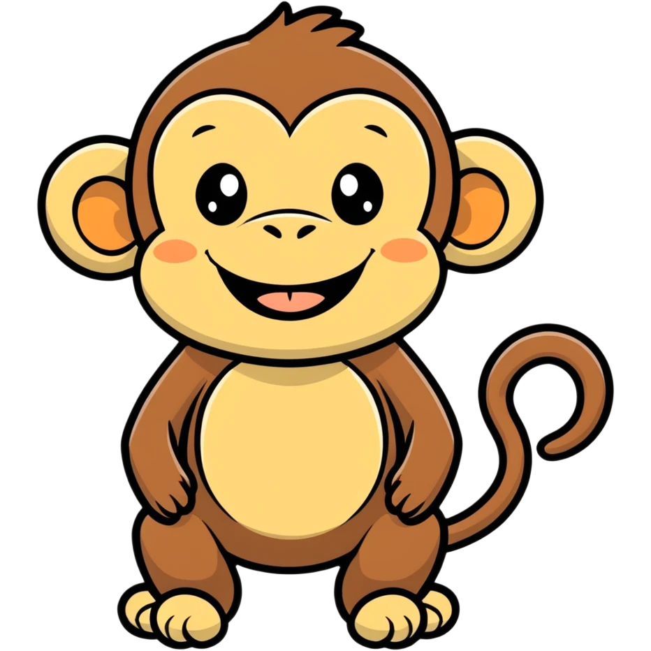 laughing monkey cartoonish sticker style emoji