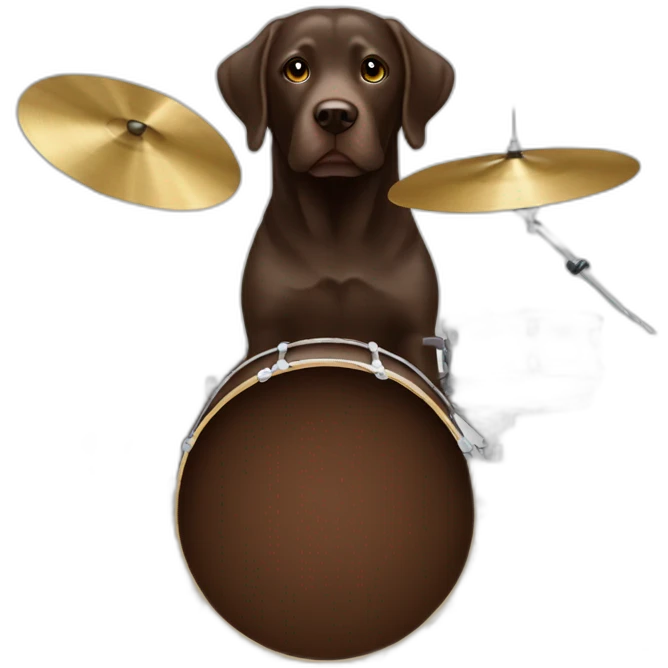 Chocolate lab drumset emoji