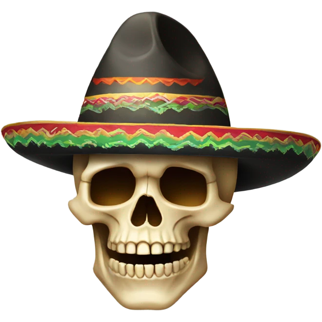 Skull with Mexican hat emoji