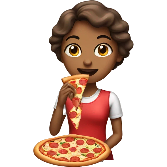 Girl eating a Pizza  emoji