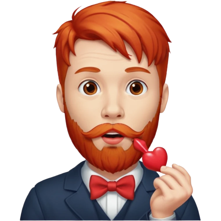 Man with red beard, blowing big red kisses emoji
