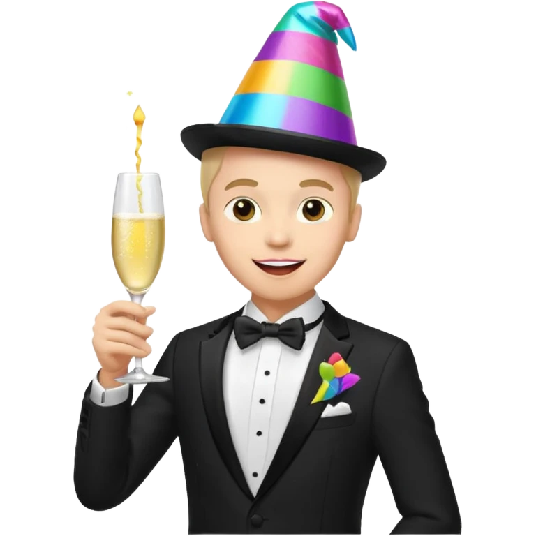 a guy excited with some party background  emoji