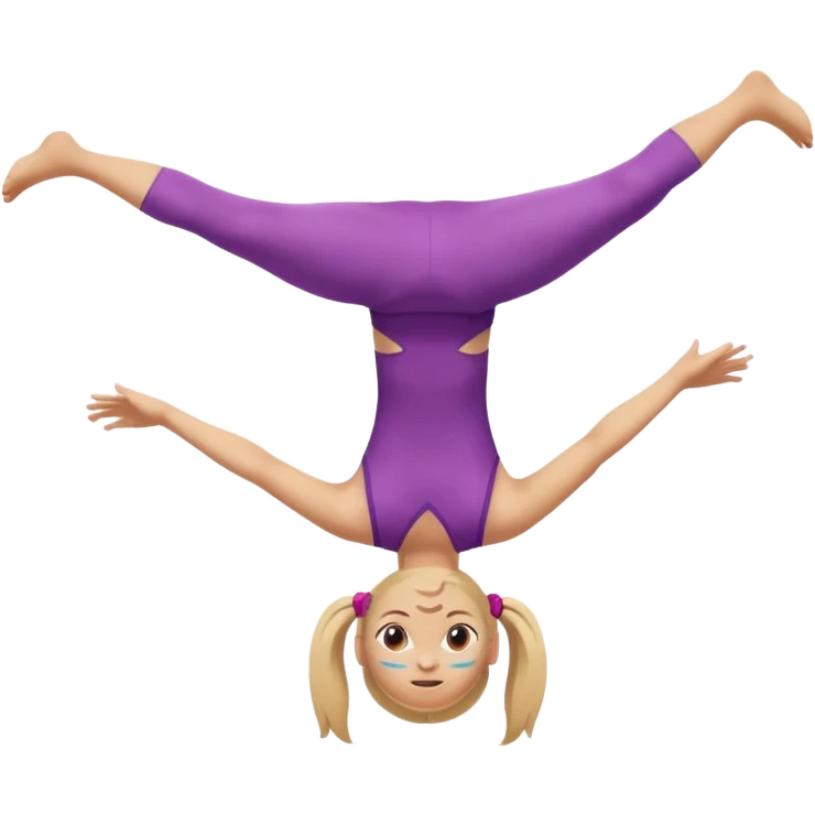 Girl doing backflip similar to acrobat emoji emoji