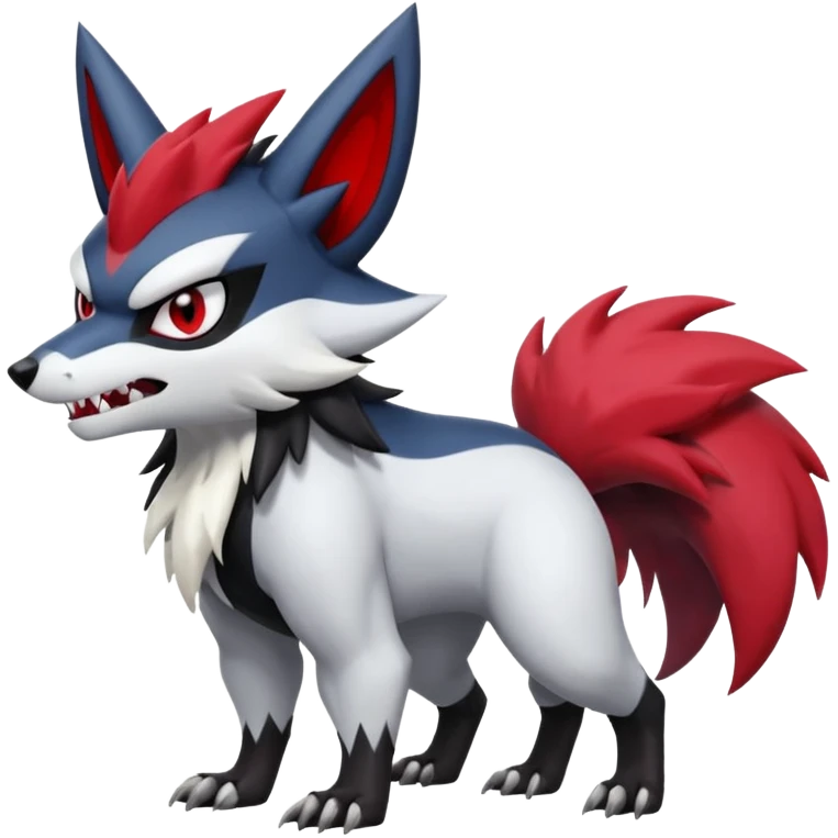 Zorua-Zangoose-Obstagoon-Absol-hybrid-fusion, full body emoji