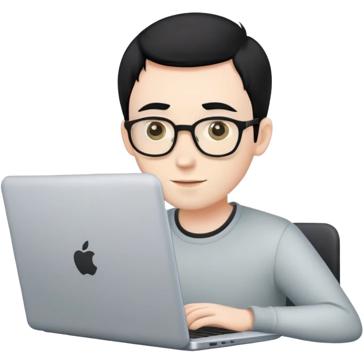 software engineer at laptop male short black hair pale emoji