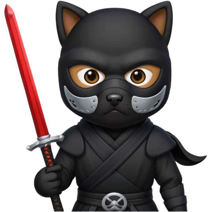 dog ninja with sword emoji