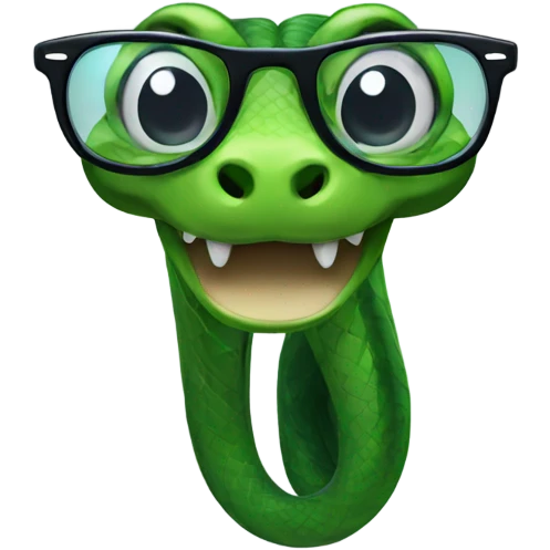 Snake wearing glasses emoji